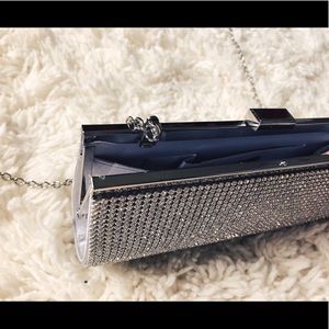 Sparkling silver clutch